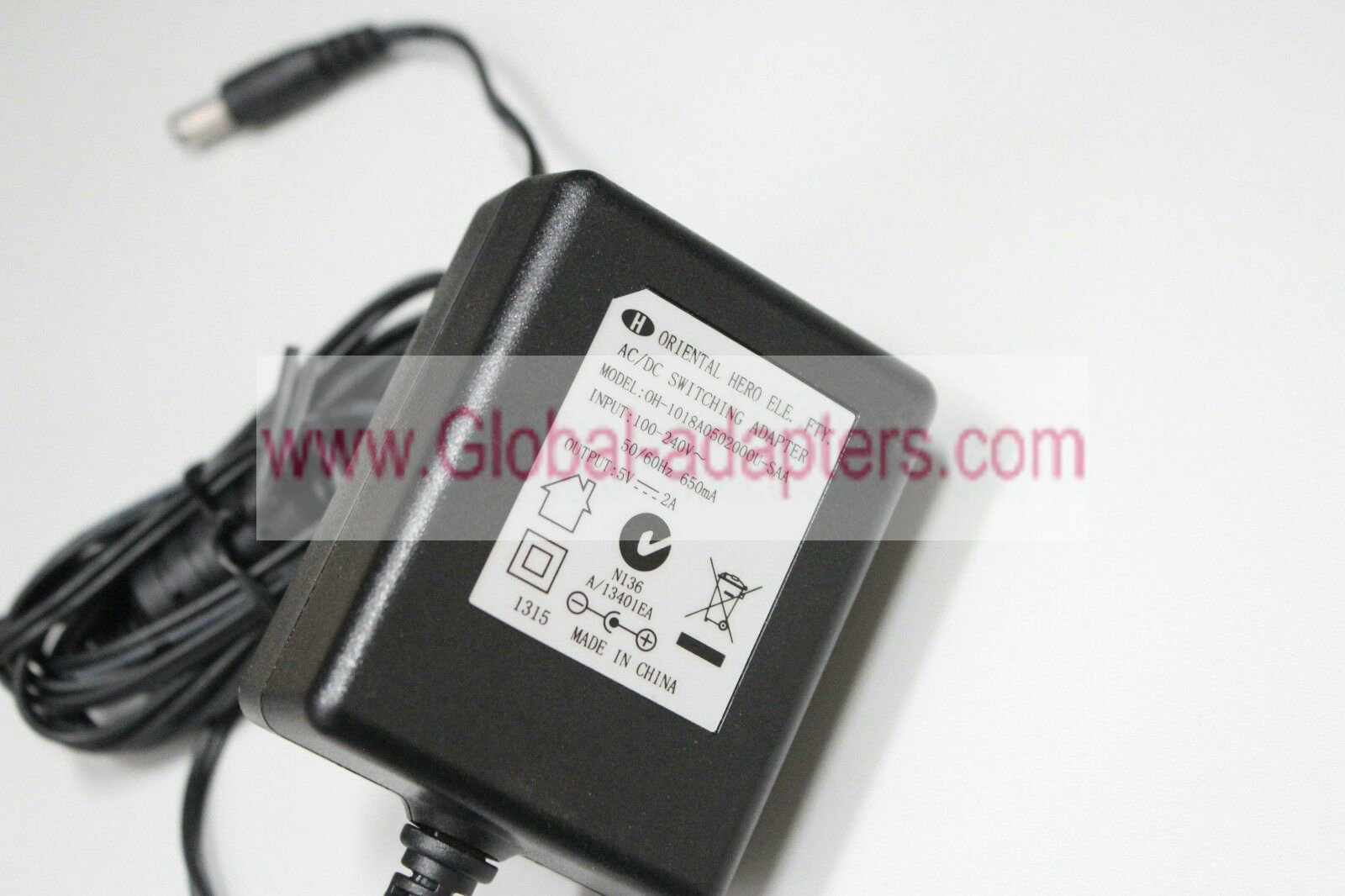 New Hero OH-1018A0502000U-SAA 5V 2A AC/DC Switching Power Adapter - Click Image to Close